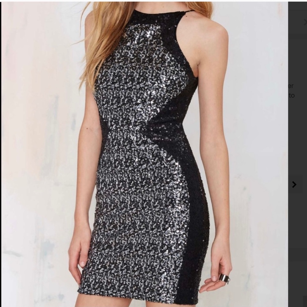NEW Dress The Population Rowen Black Silver Size Small Brand New with Tags